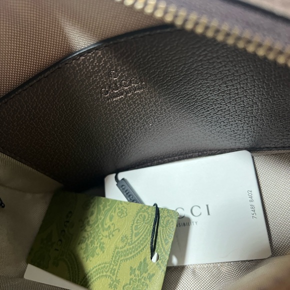 Gucci Brown and Green Tote Bag Like New - Picture 4 of 7